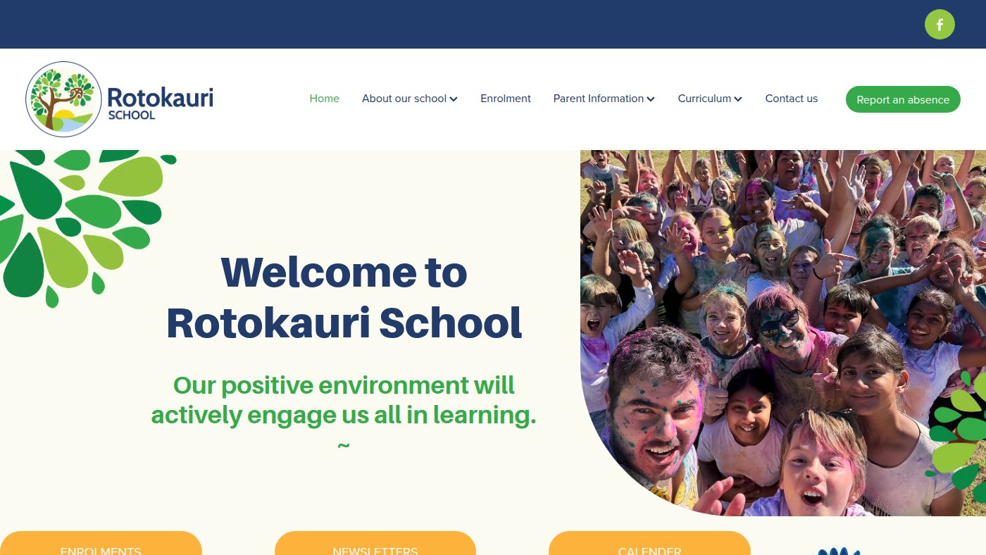 The home page of rotokauri.school.nz