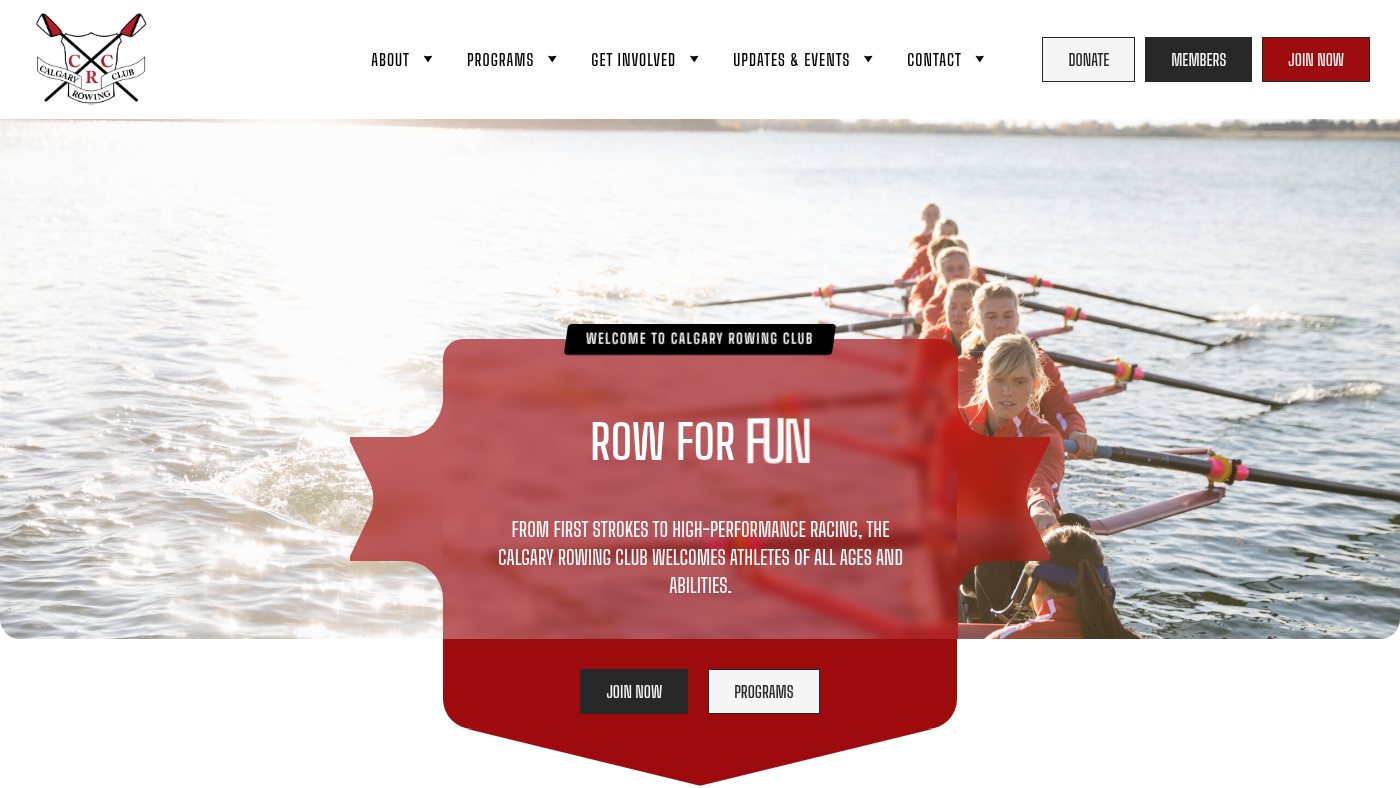 The home page of calgaryrowing.com