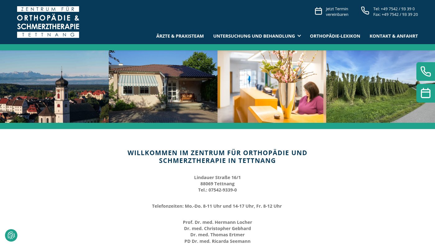 The home page of orthopaede-tettnang.de