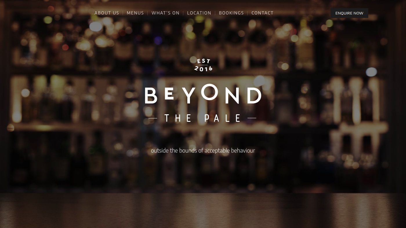 The home page of beyondthepalebar.com.au