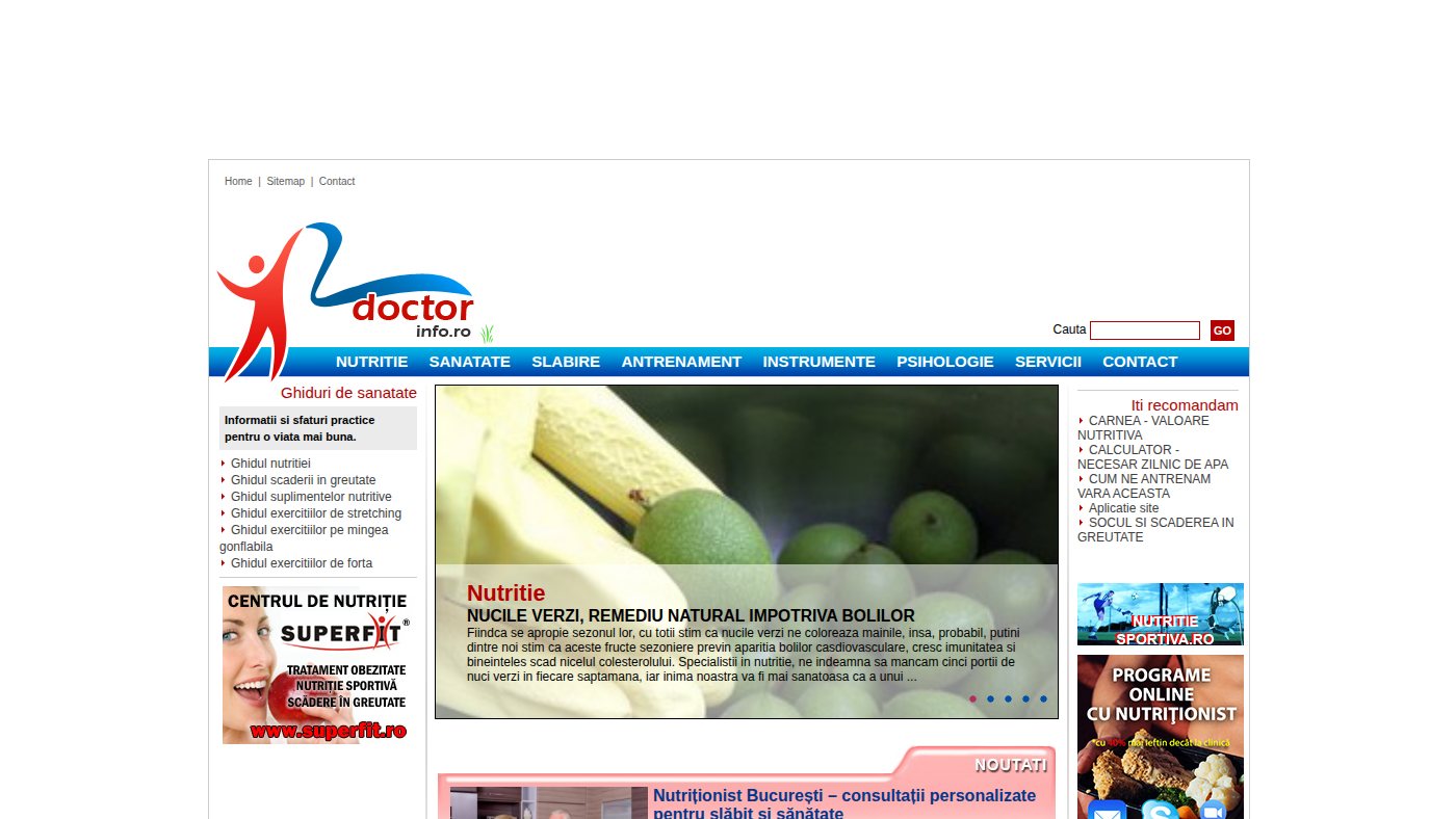 The home page of doctor.info.ro