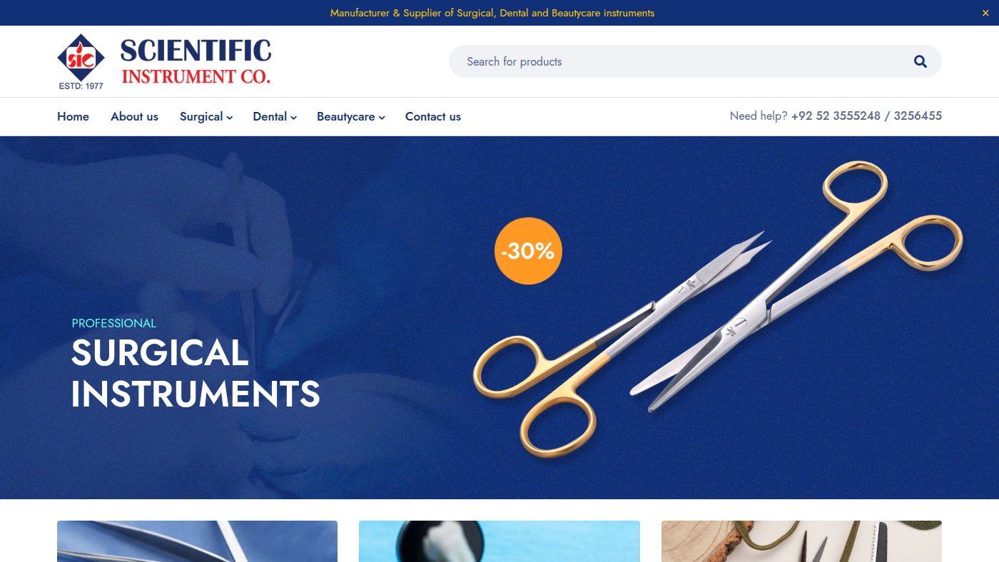 The home page of sic.com.pk