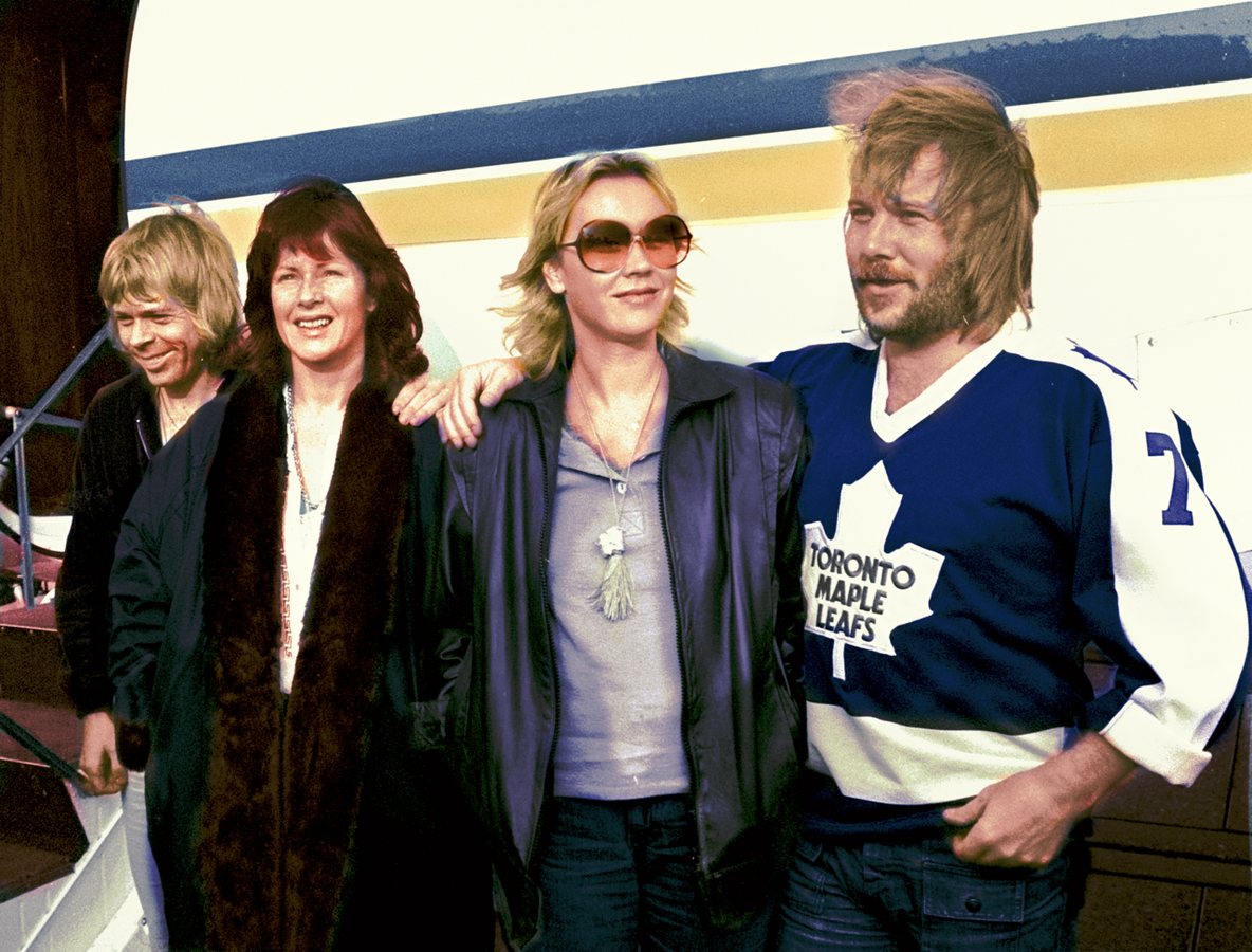 Členové skupiny (zleva doprava: Björn, Anni-Frid, Agnetha a Benny) v Rotterdamu, říjen 1979