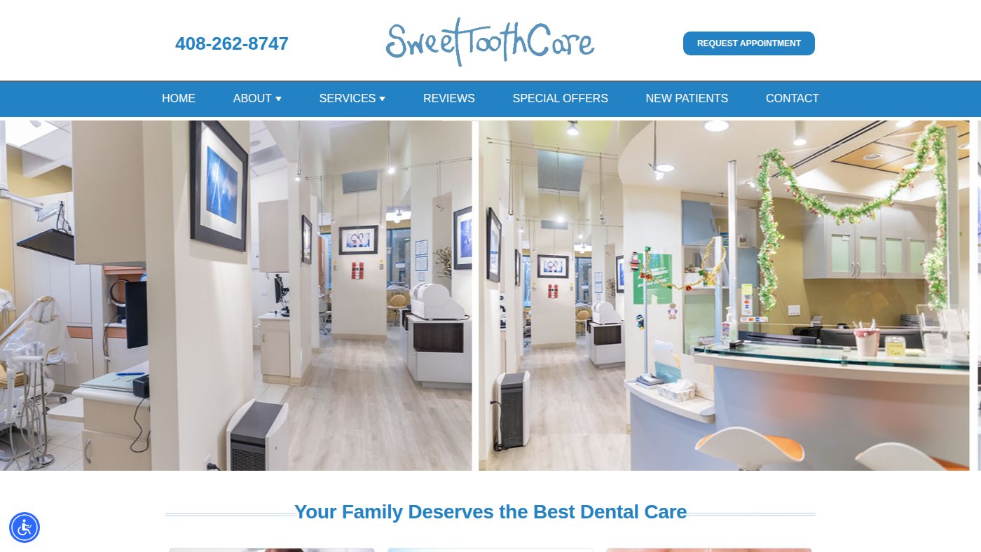The home page of sweettoothcare.com