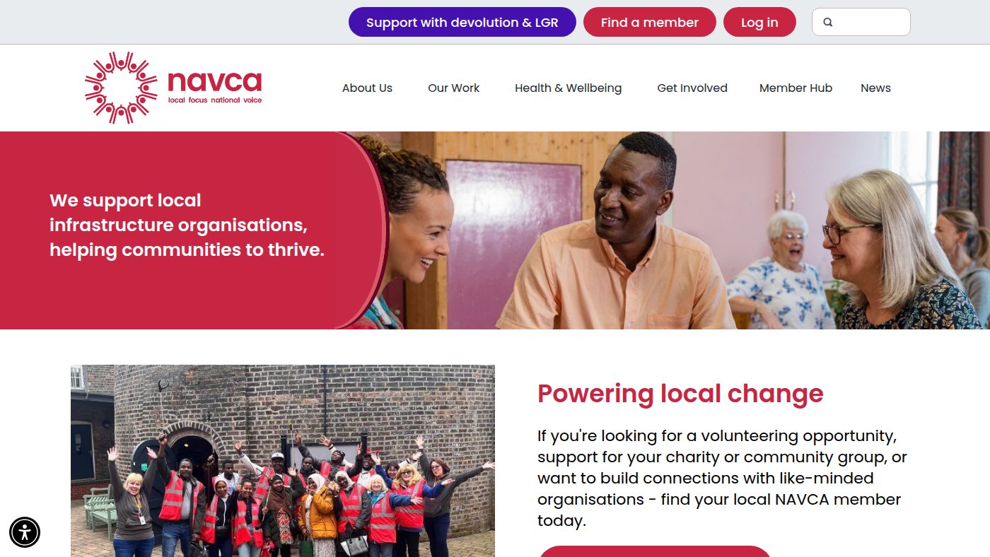 The home page of navca.org.uk