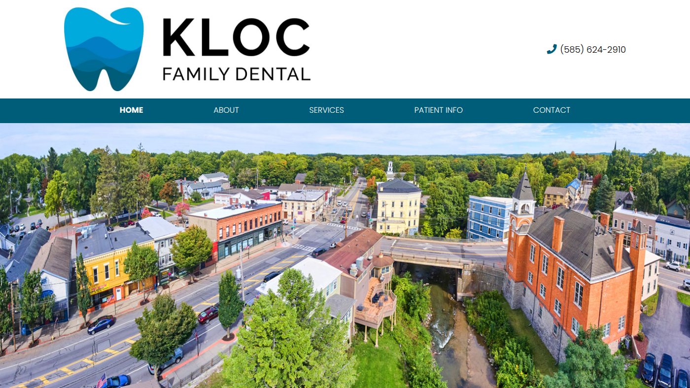 The home page of klocfamilydental.com