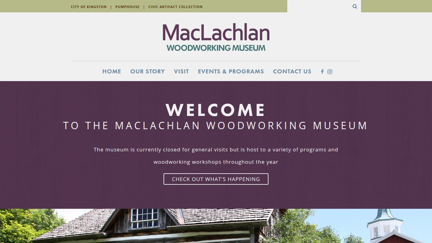 The home page of woodworkingmuseum.ca