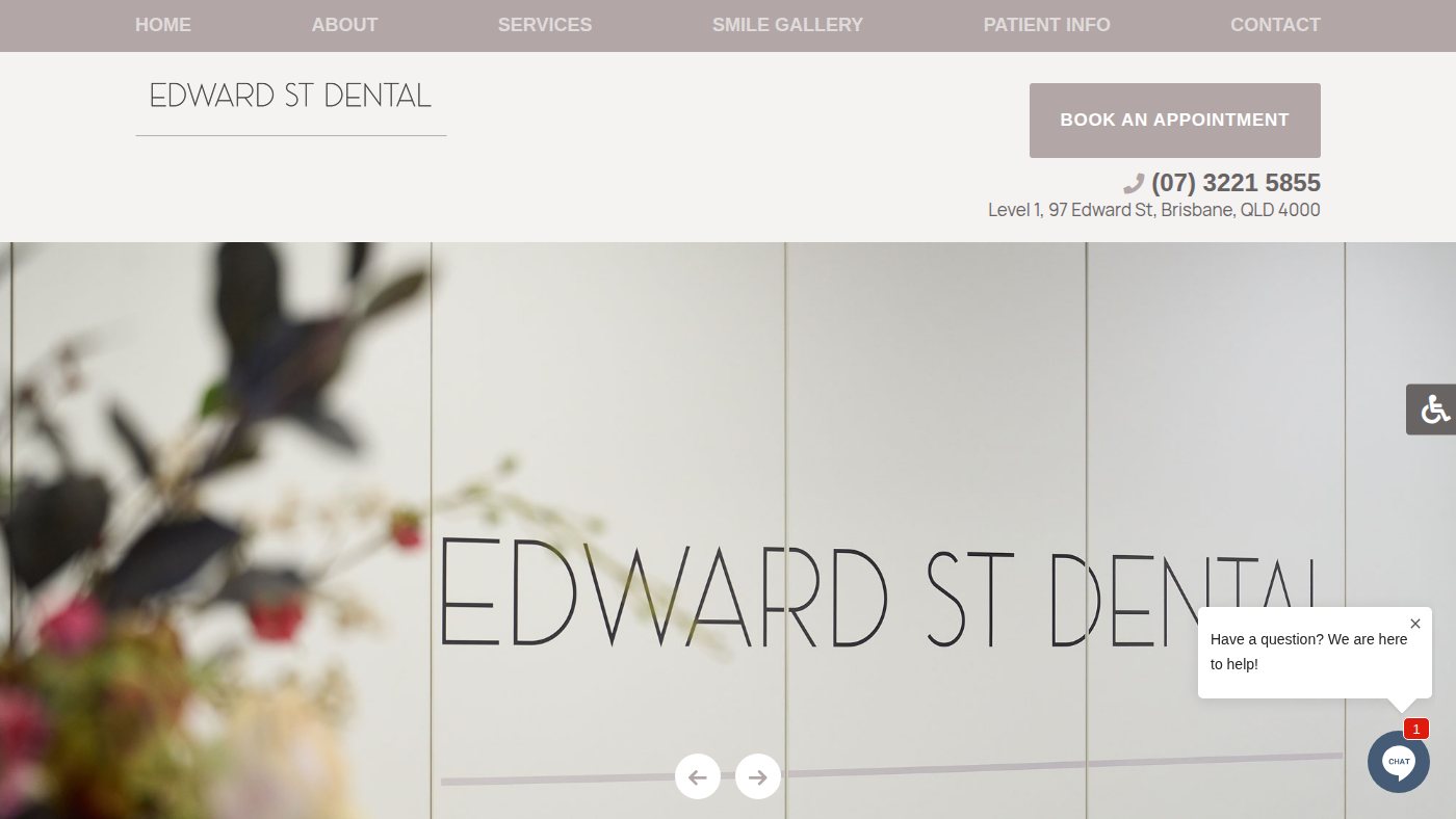 The home page of brisbanecbddentistry.com.au