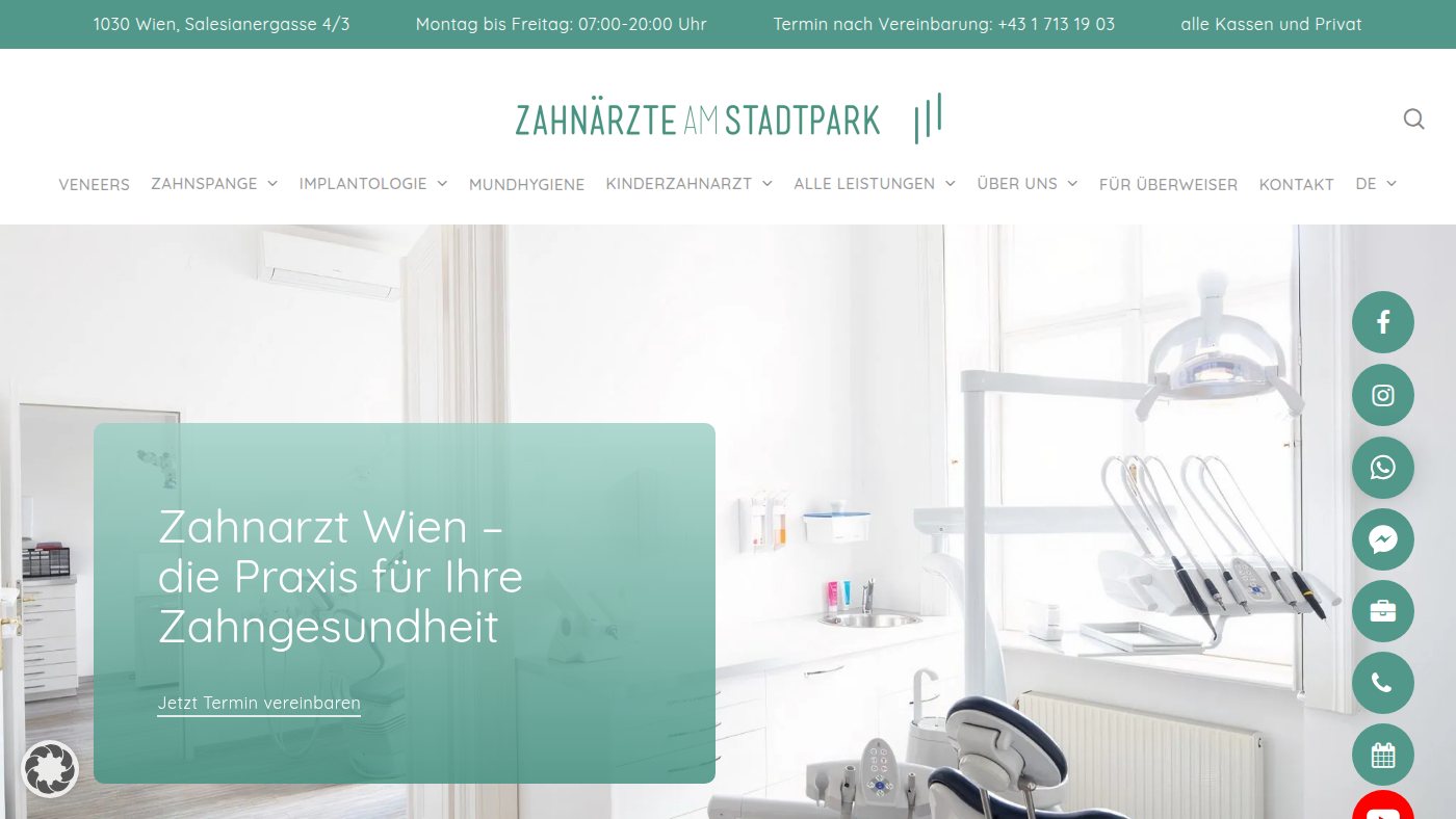 The home page of zahnarzt-stadtpark.at