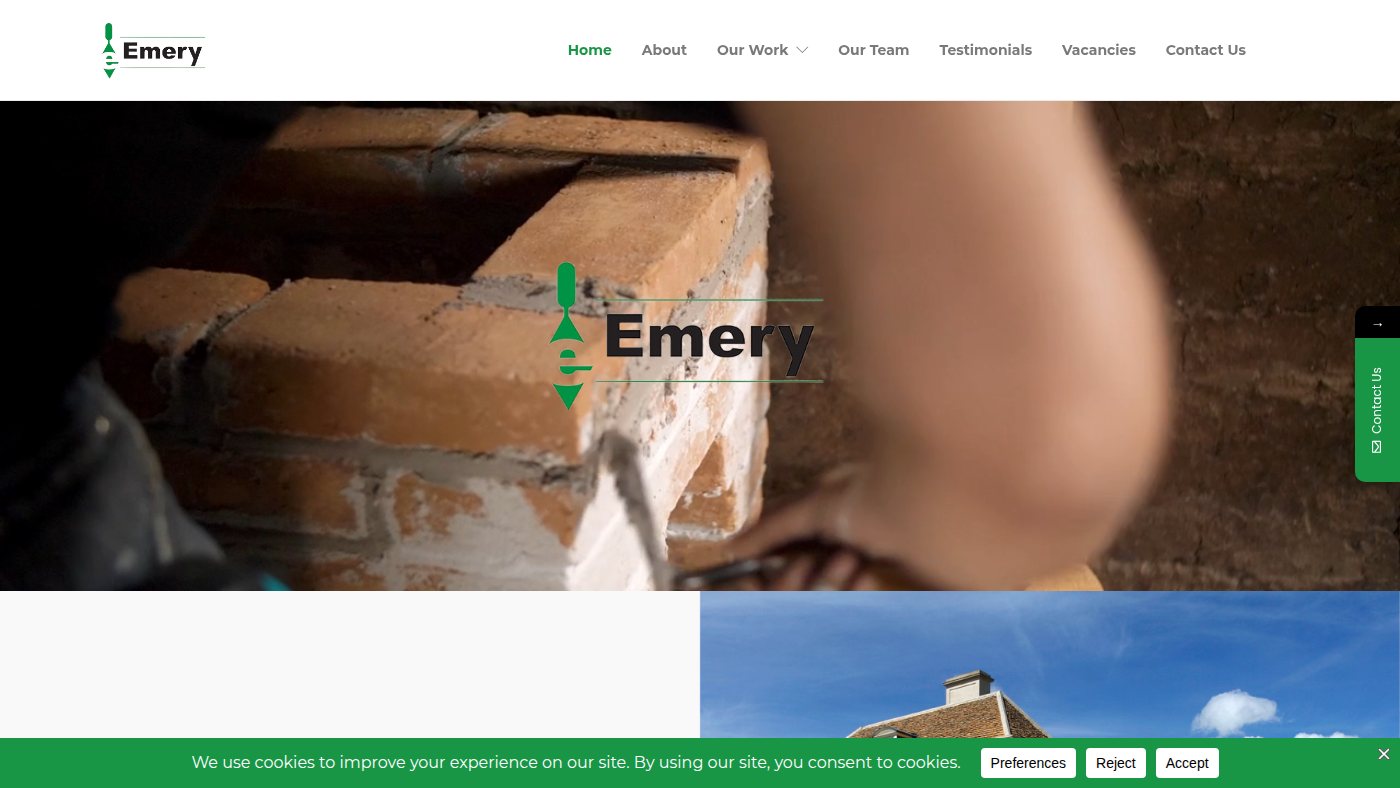 The home page of emery.co.uk