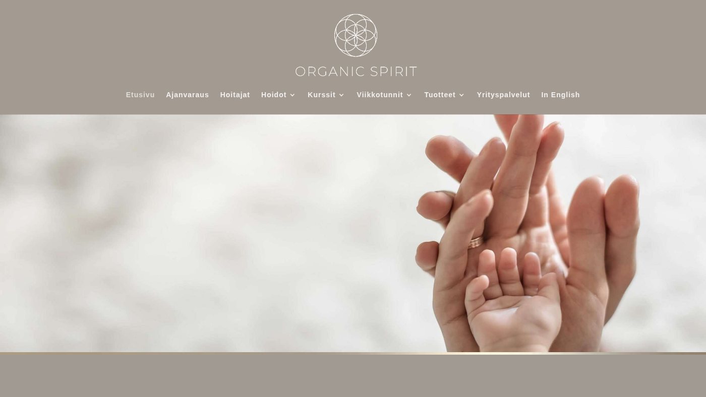 The home page of organicspirit.fi