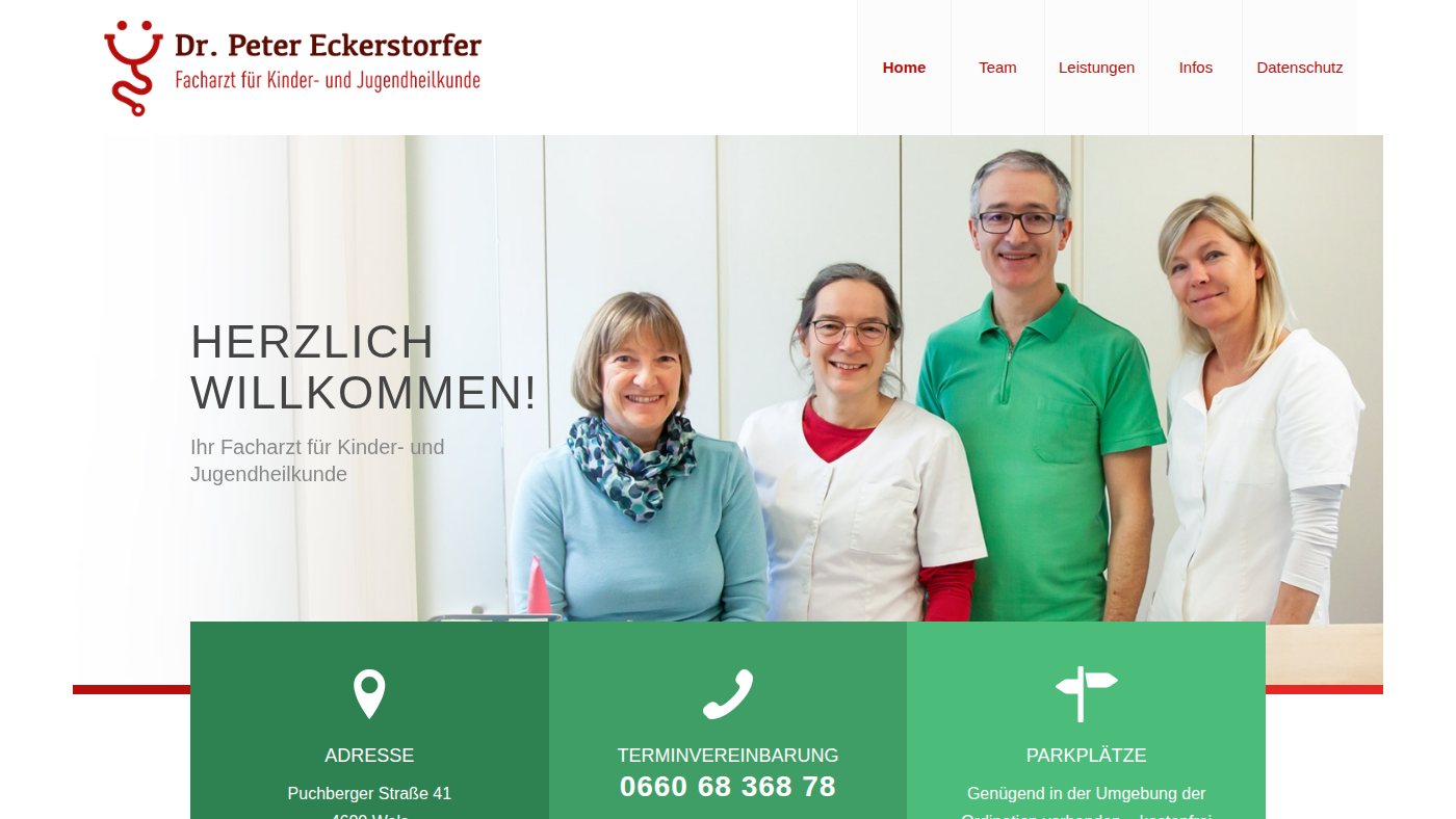 The home page of kinderarztwels.at