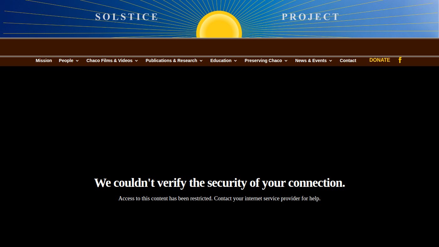 The home page of solsticeproject.org