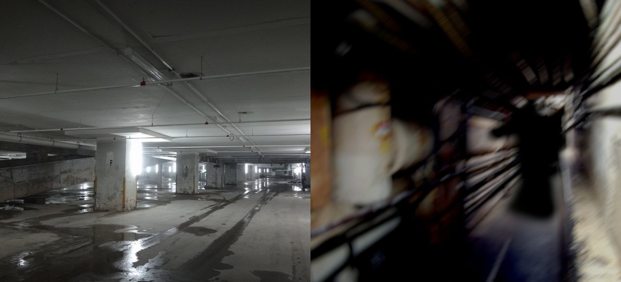 Adaptations of the Backrooms include other areas or settings called levels. Pictured are the modern versions of Level 1 and Level 2.