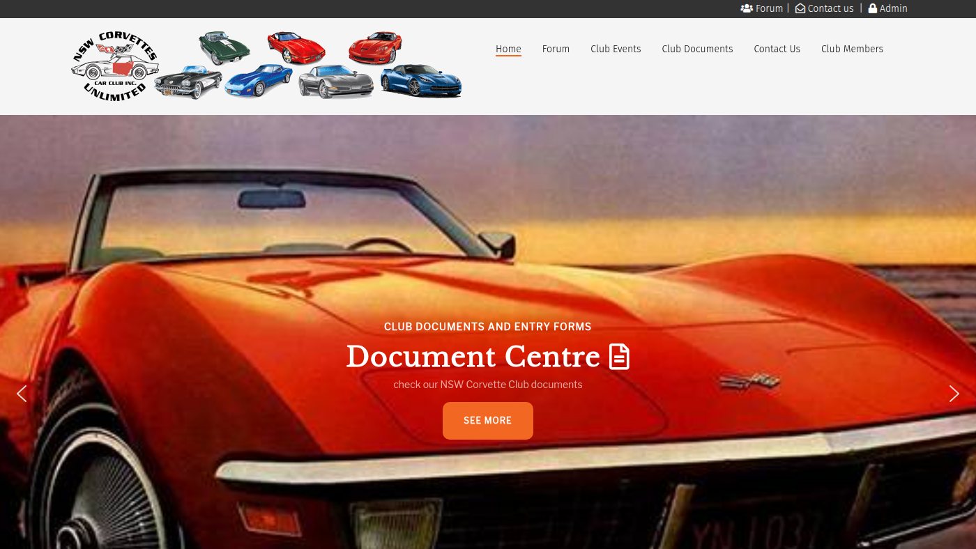 The home page of nswcorvettes.com.au