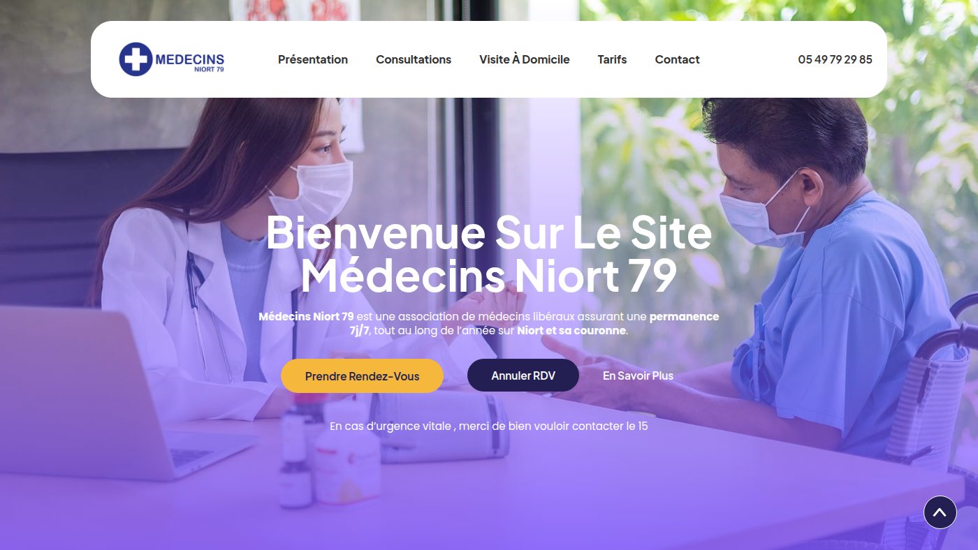 The home page of urgences-medecins-niort79.fr