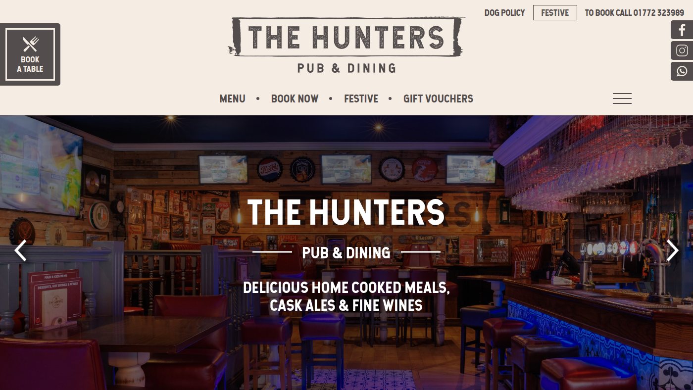 The home page of hunters-preston.co.uk