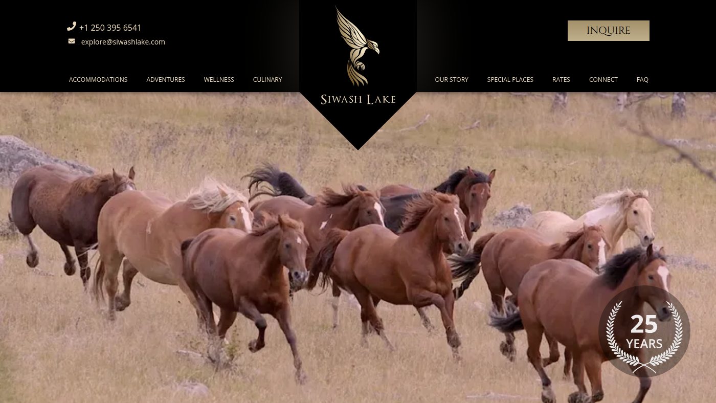 The home page of siwashlake.com