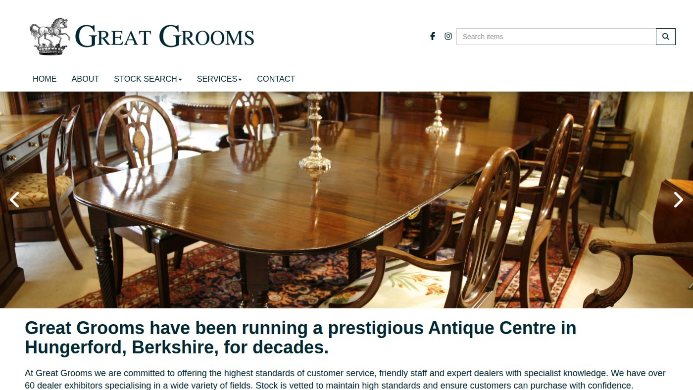 The home page of greatgrooms.co.uk