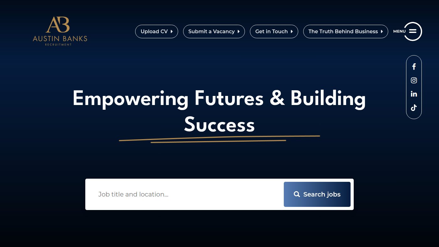 The home page of austinbanks.co.uk