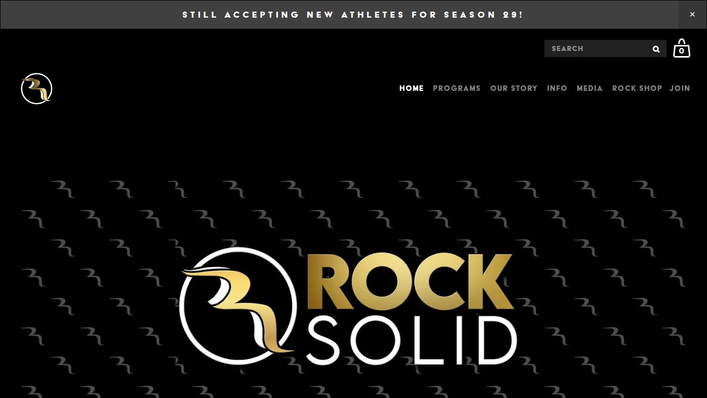 The home page of rocksolidallstars.com