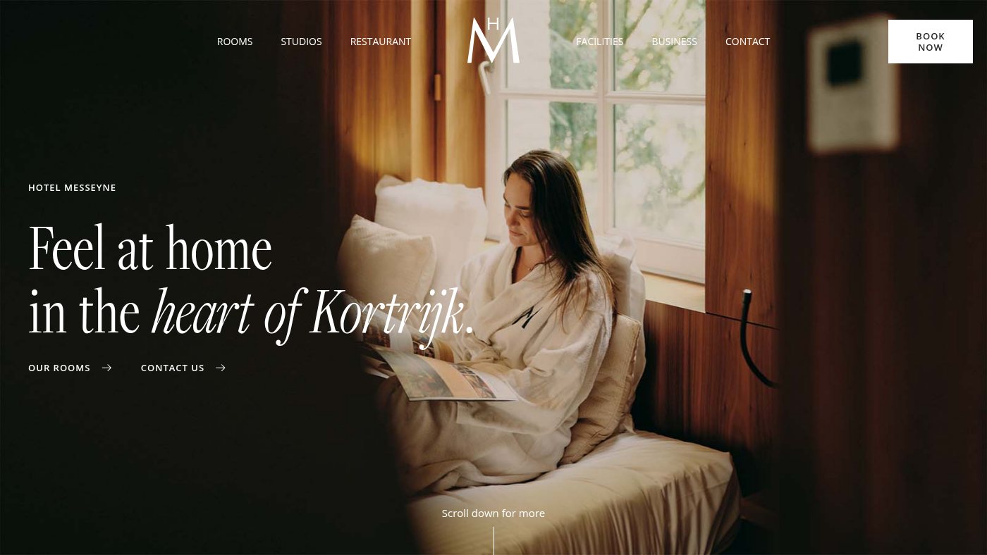 The home page of hotelmesseyne.be