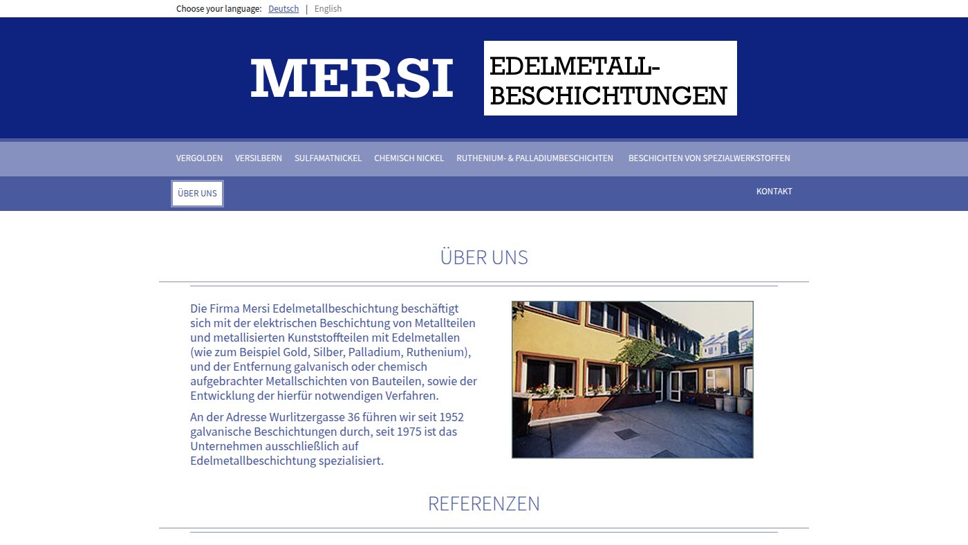 The home page of mersi-edelmetall.at