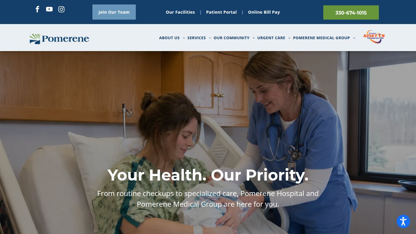 The home page of pomerenehospital.org