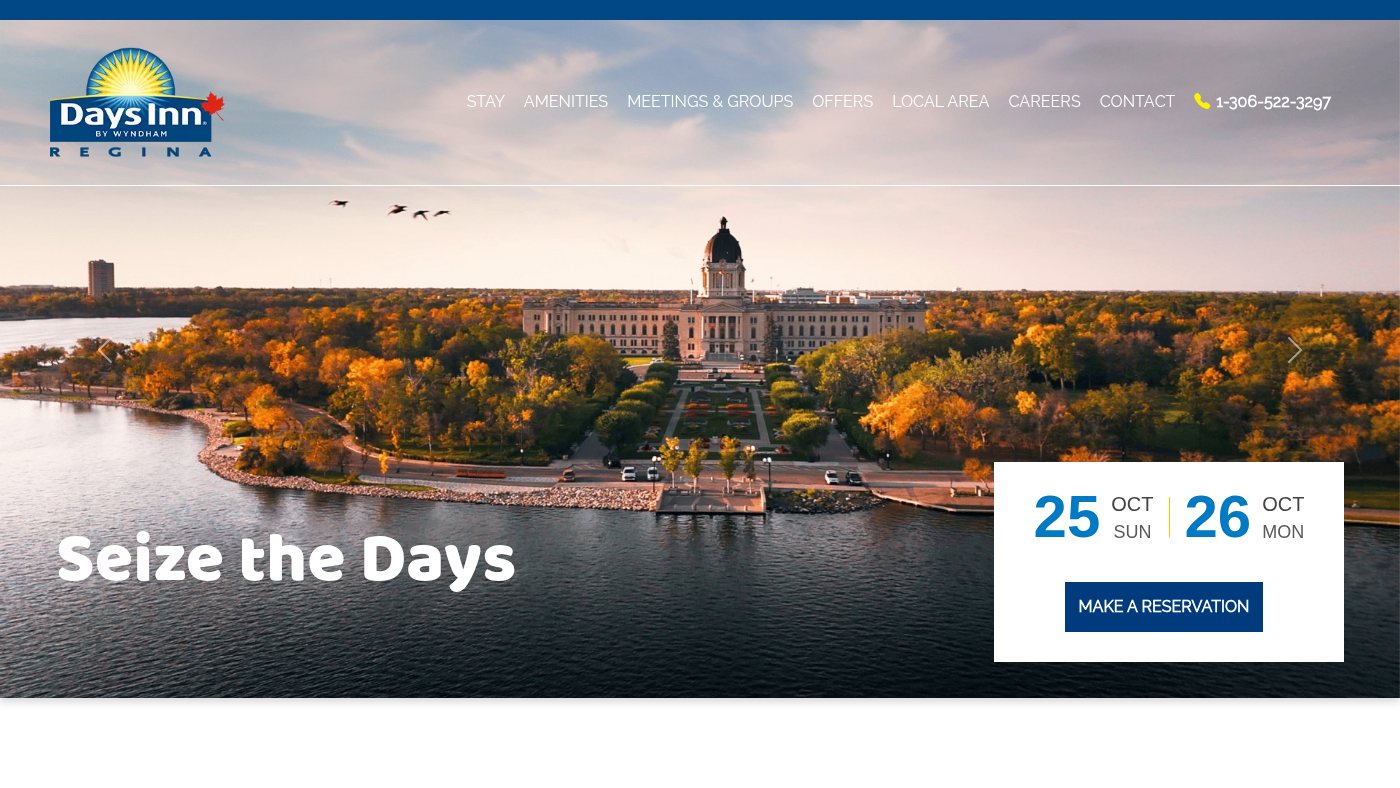 The home page of daysinnregina.ca