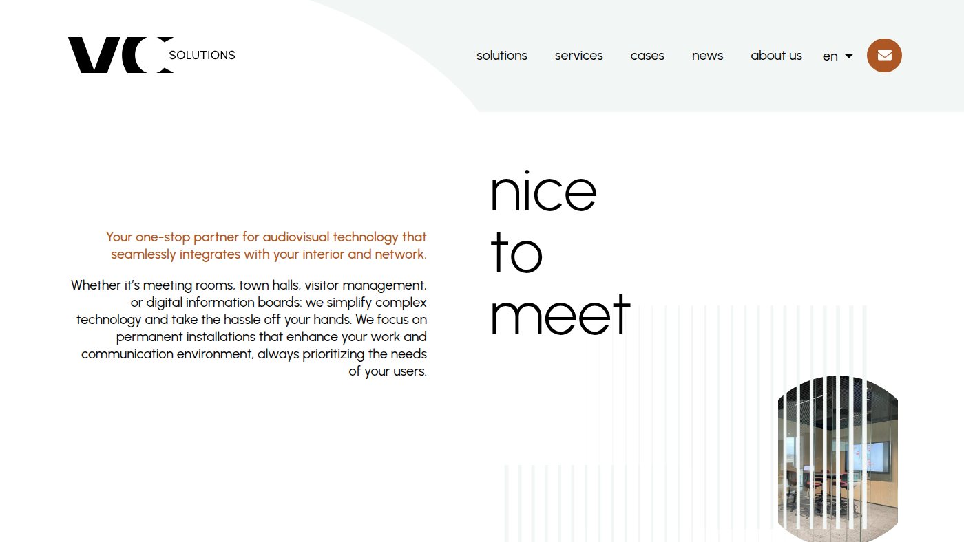 The home page of vcsolutions.be