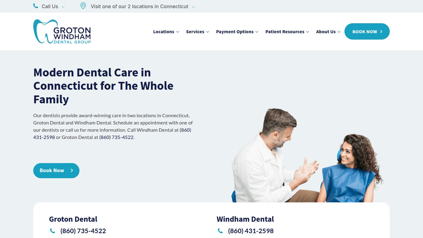 The home page of willimanticdentist.com