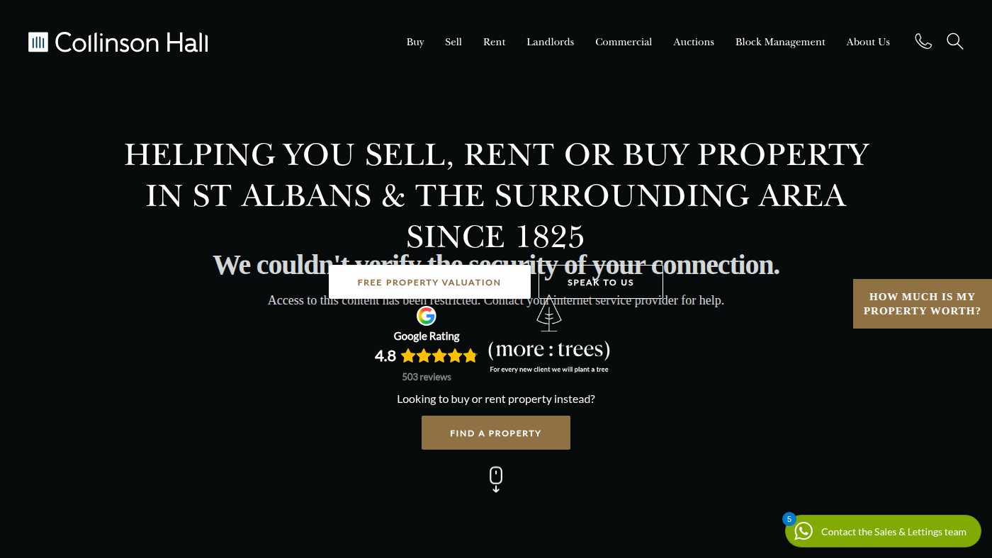 The home page of collinsonhall.co.uk