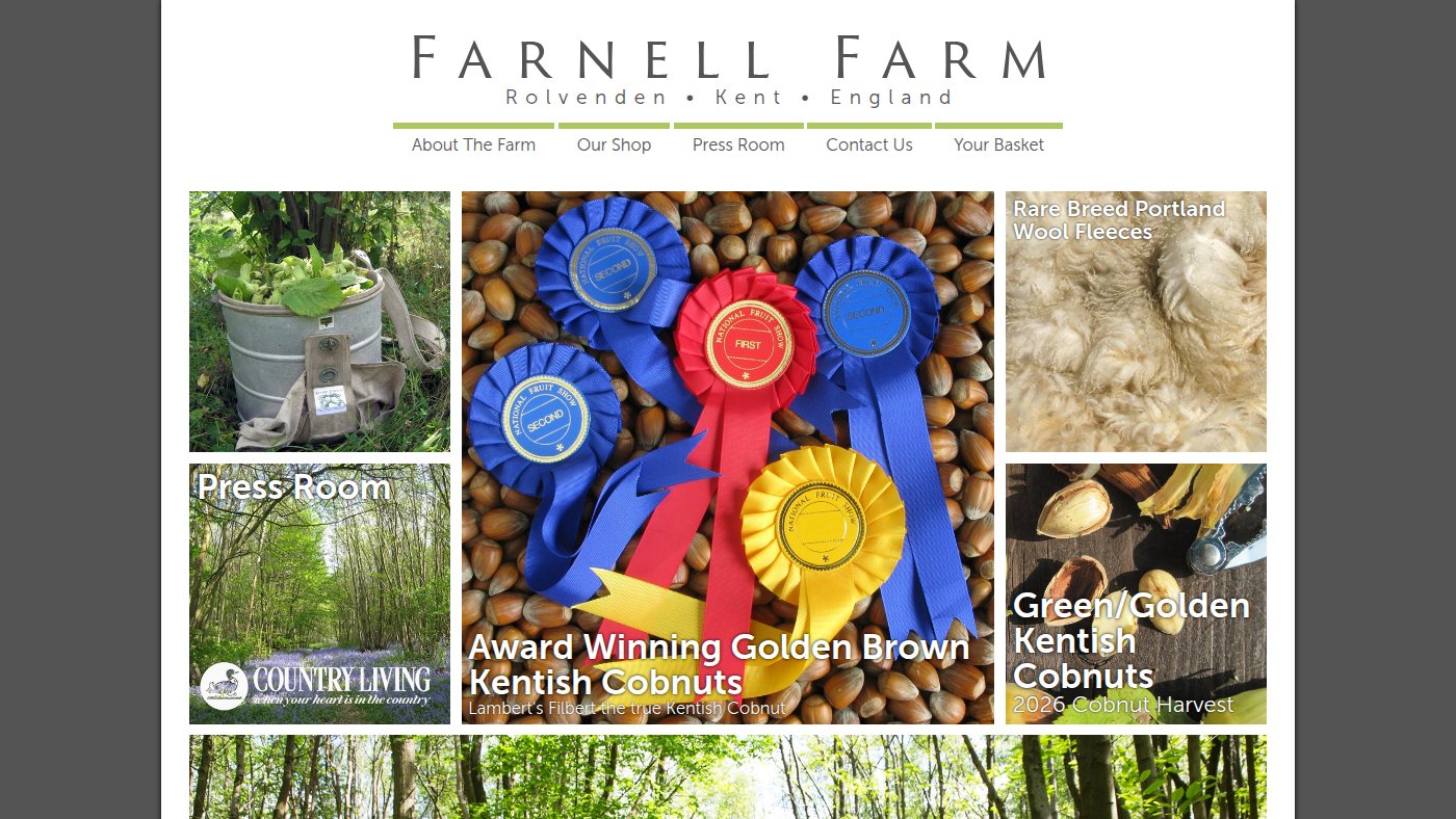 The home page of farnellfarm.co.uk