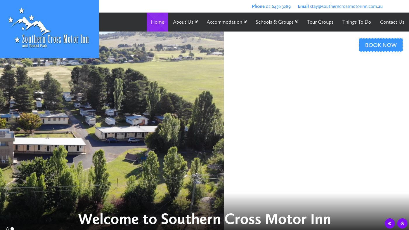 The home page of southerncrossmotorinn.com.au