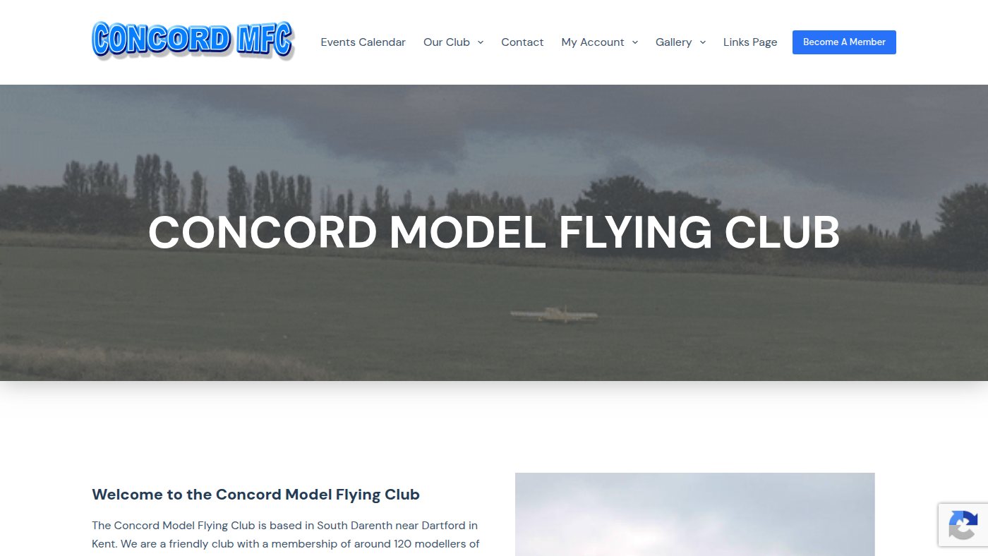 The home page of concordmfc.co.uk