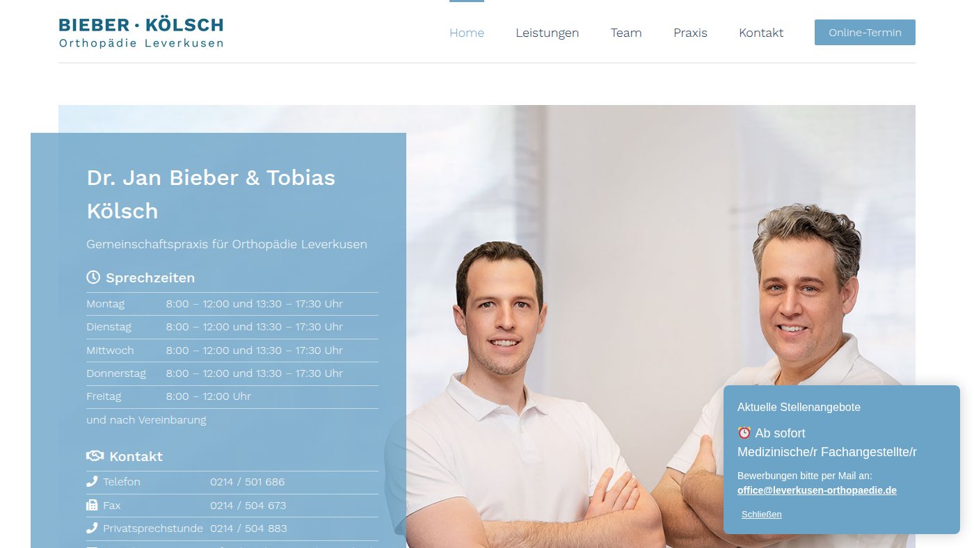 The home page of leverkusen-orthopaedie.de