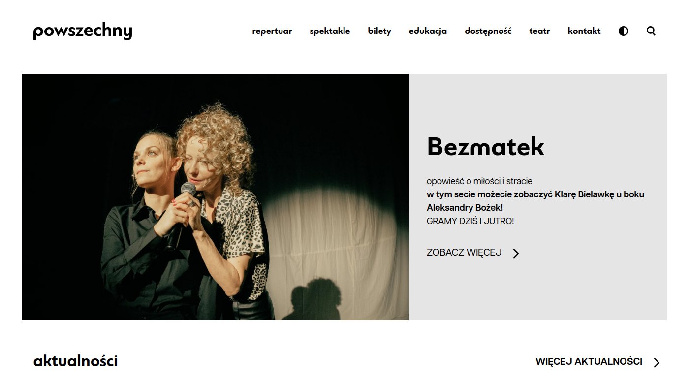 The home page of powszechny.com