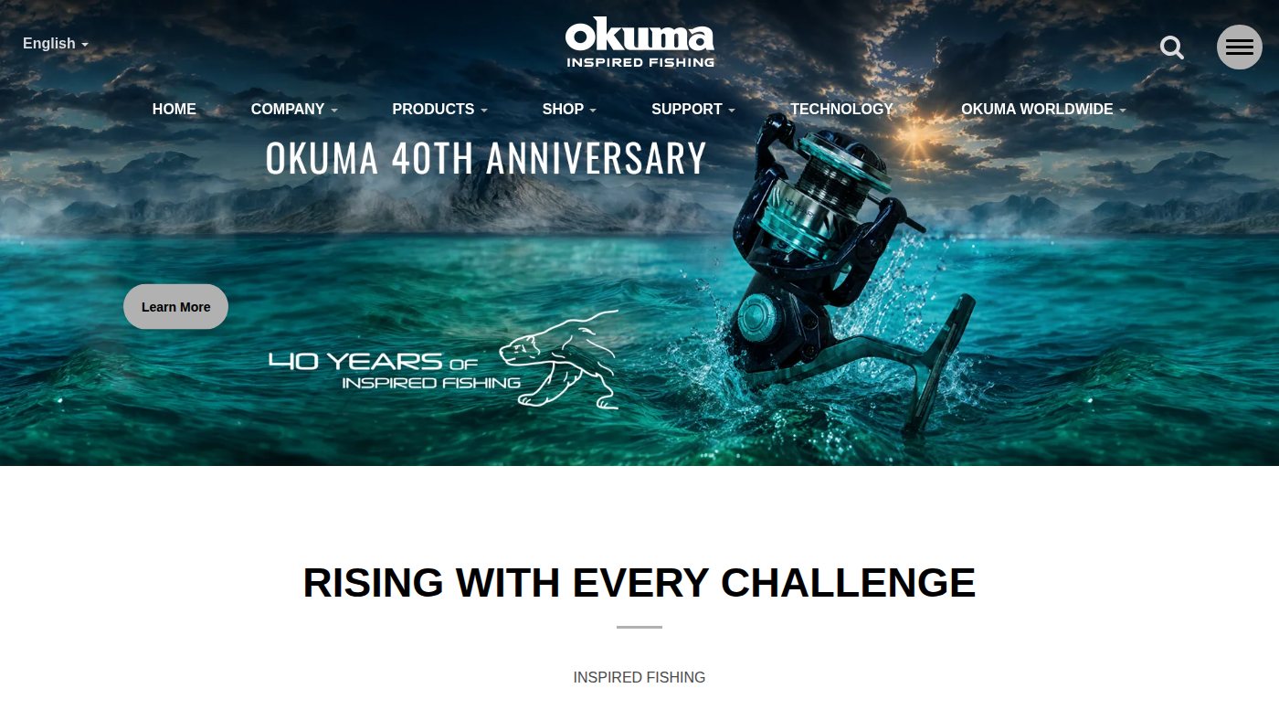 The home page of okumafishing.com