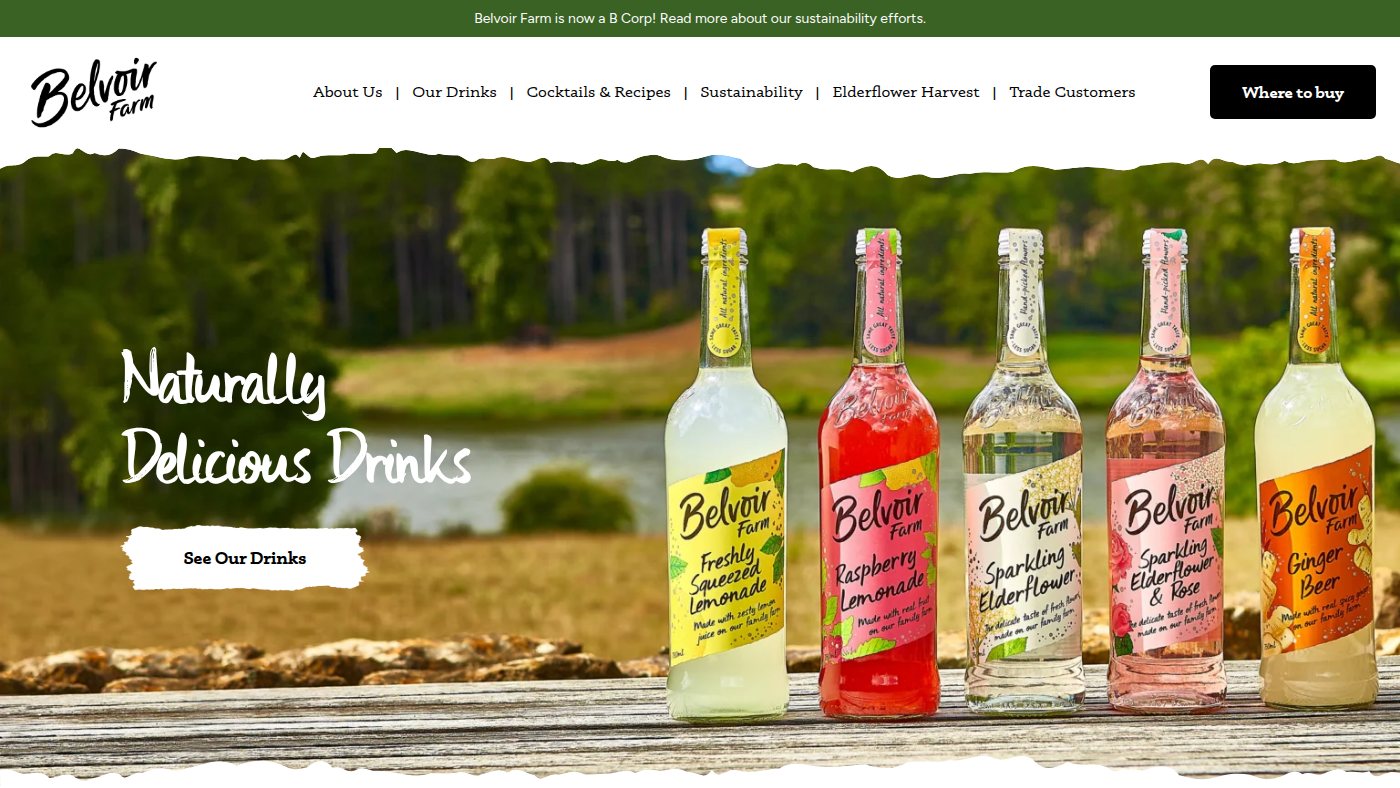The home page of belvoirfarm.co.uk
