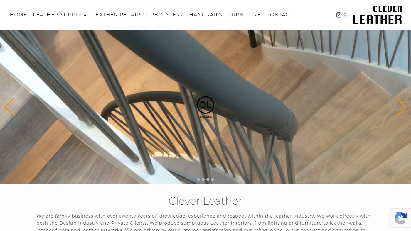 The home page of cleverleather.com