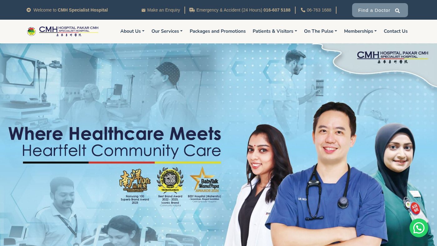 The home page of cmhspecialist.com.my