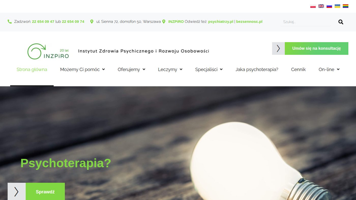 The home page of psychoterapeuci.pl