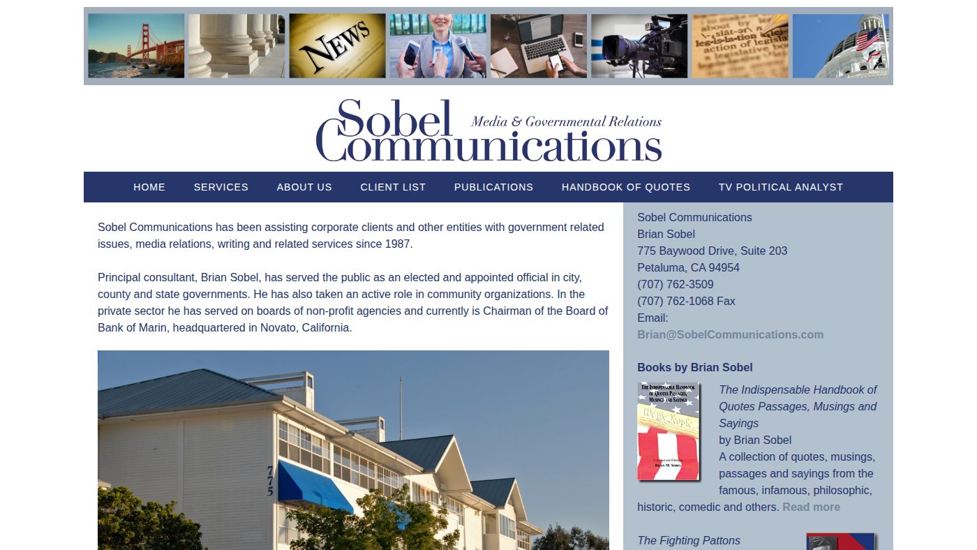 The home page of sobelcommunications.com