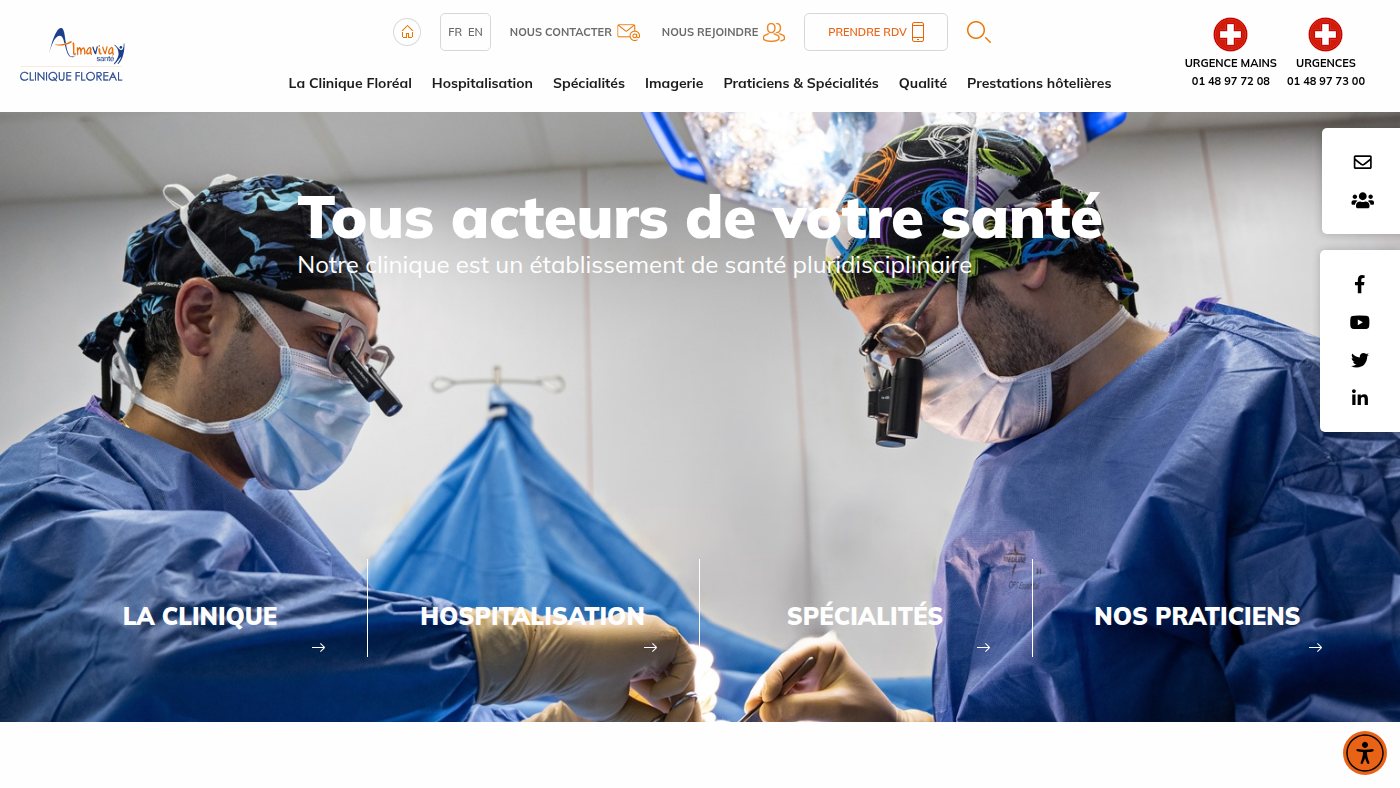 The home page of cliniquefloreal.com