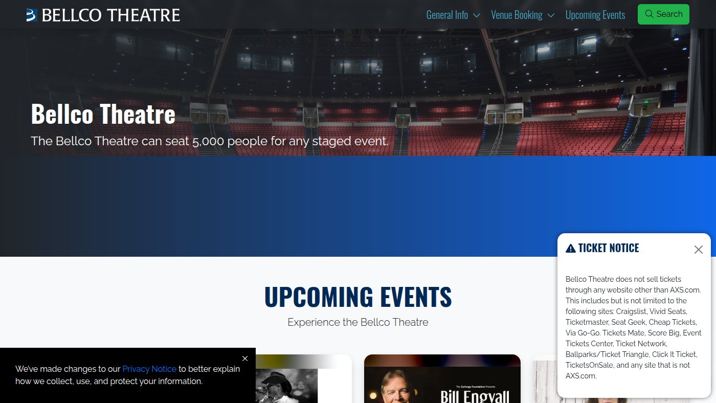 The home page of bellcotheatre.com