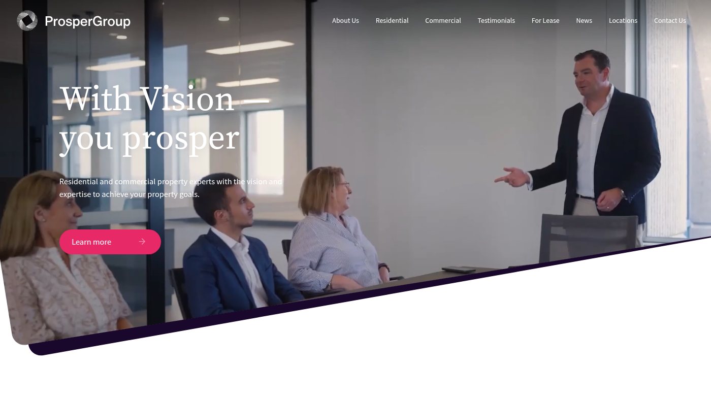 The home page of prospergroup.com.au