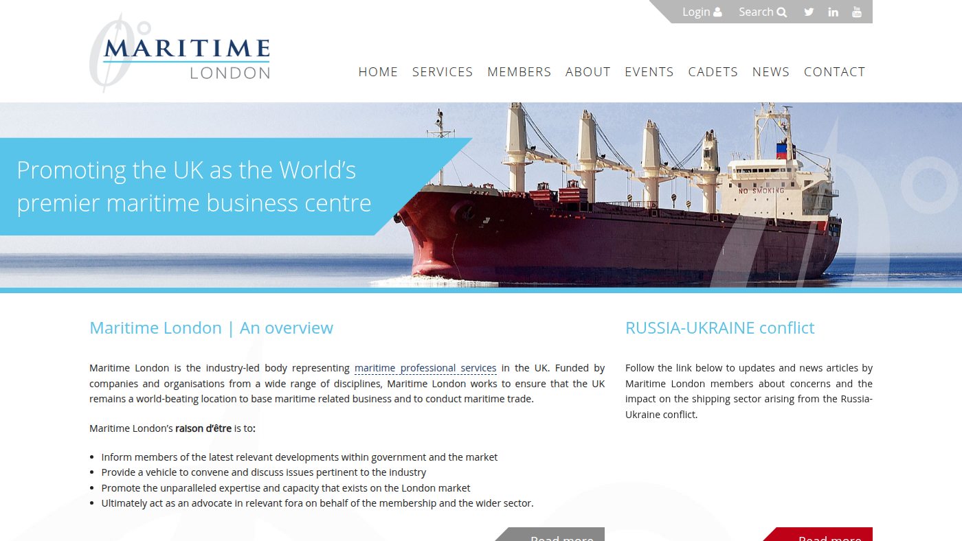 The home page of maritimelondon.com
