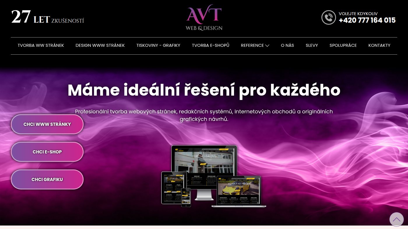 The home page of avtdesign.cz