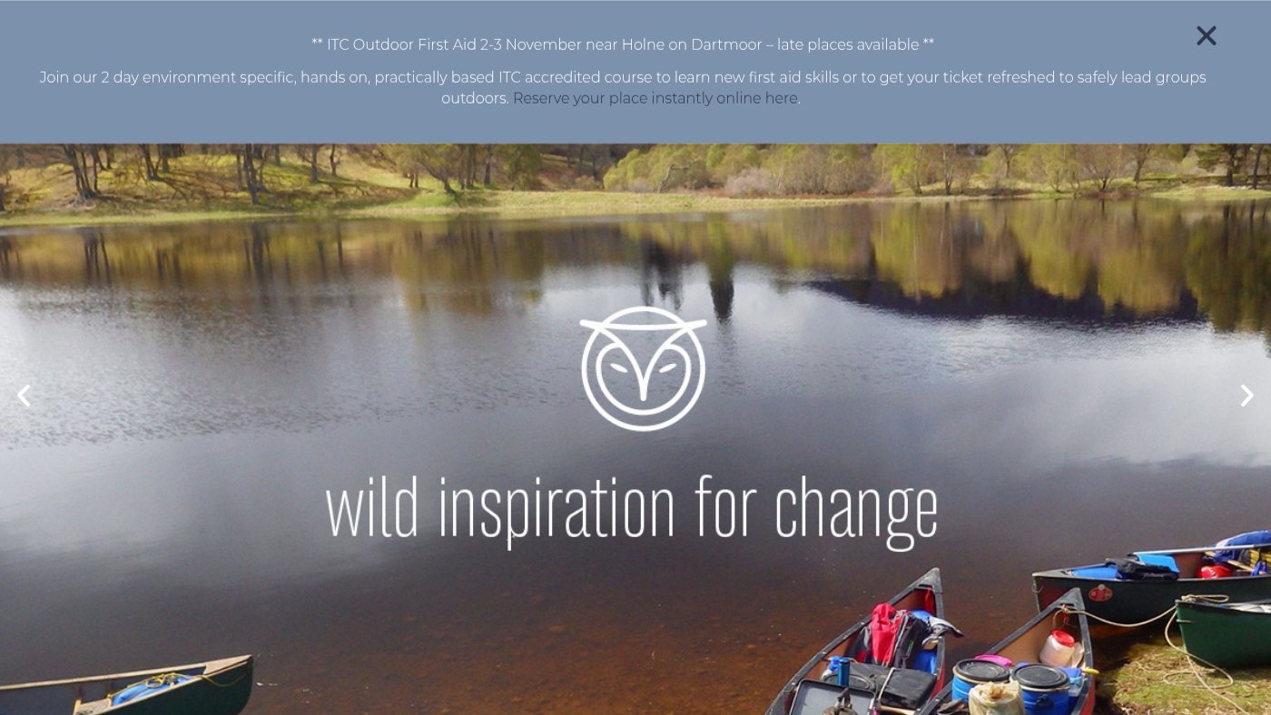 The home page of wildwise.co.uk