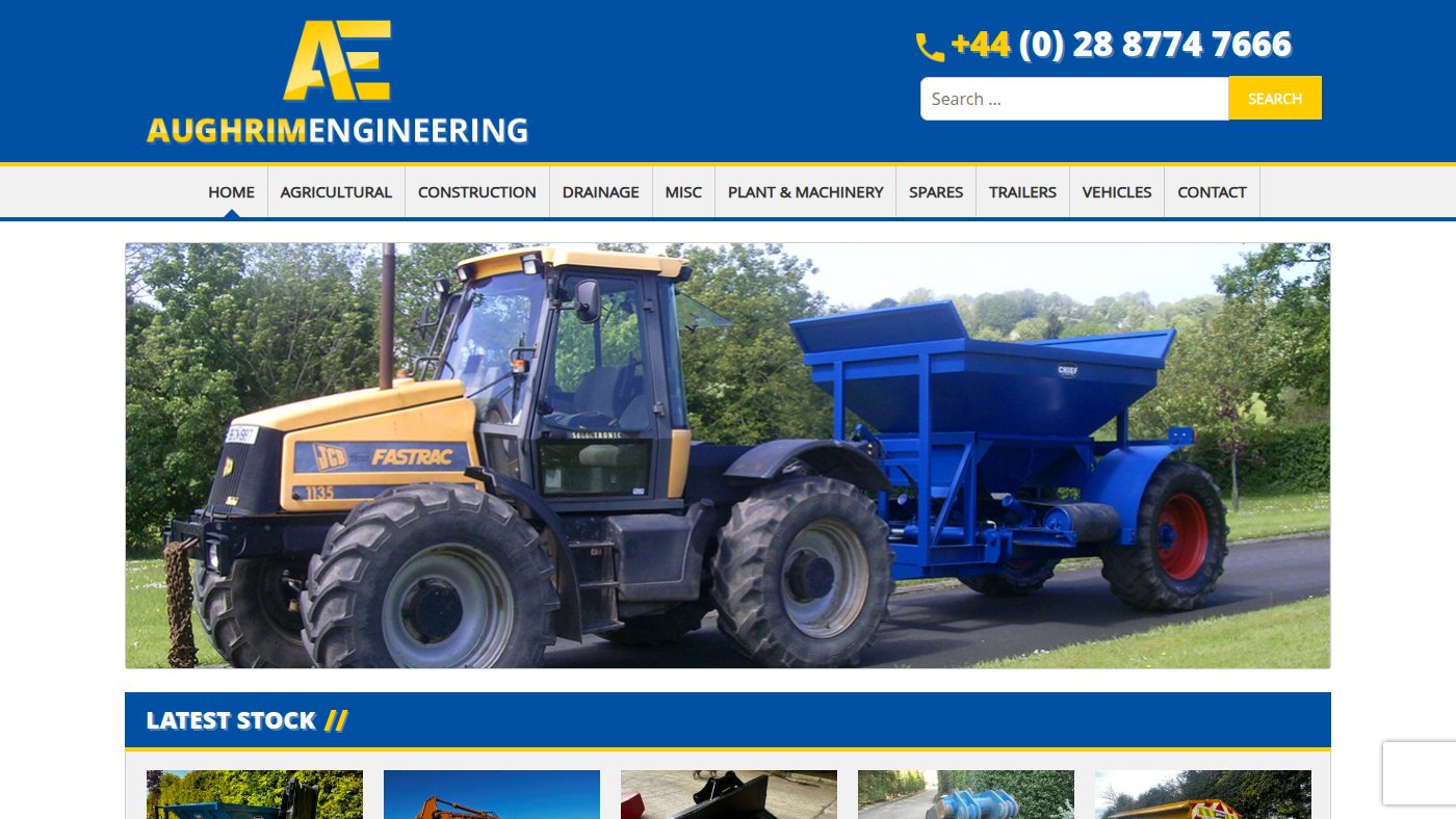 The home page of aughrimengineering.com